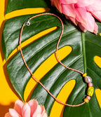 Hideaways handcrafted necklace worn – surf-inspired beach jewelry from Fiji – Low Tide LA