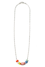 Pavones sterling silver necklace – African trade bead, freshwater pearl and coral – Low Tide LA handcrafted jewelry